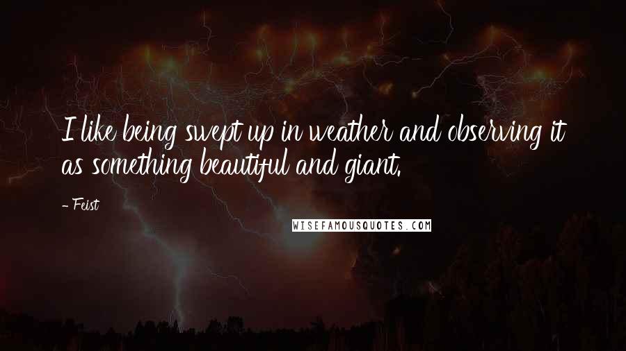 Feist Quotes: I like being swept up in weather and observing it as something beautiful and giant.