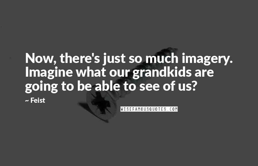 Feist Quotes: Now, there's just so much imagery. Imagine what our grandkids are going to be able to see of us?