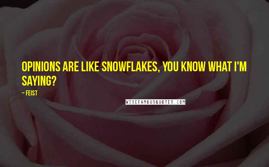 Feist Quotes: Opinions are like snowflakes, you know what I'm saying?