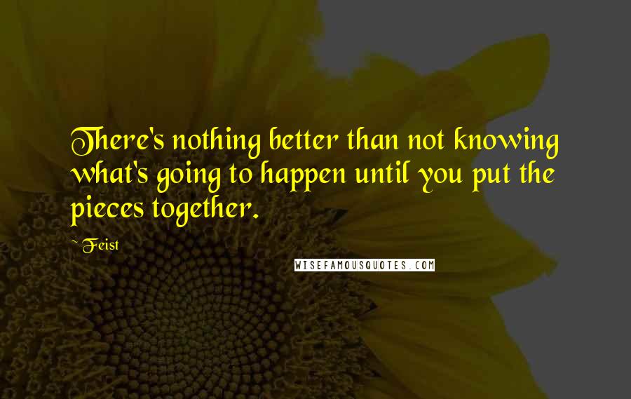 Feist Quotes: There's nothing better than not knowing what's going to happen until you put the pieces together.
