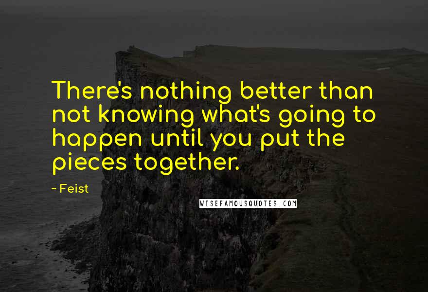 Feist Quotes: There's nothing better than not knowing what's going to happen until you put the pieces together.