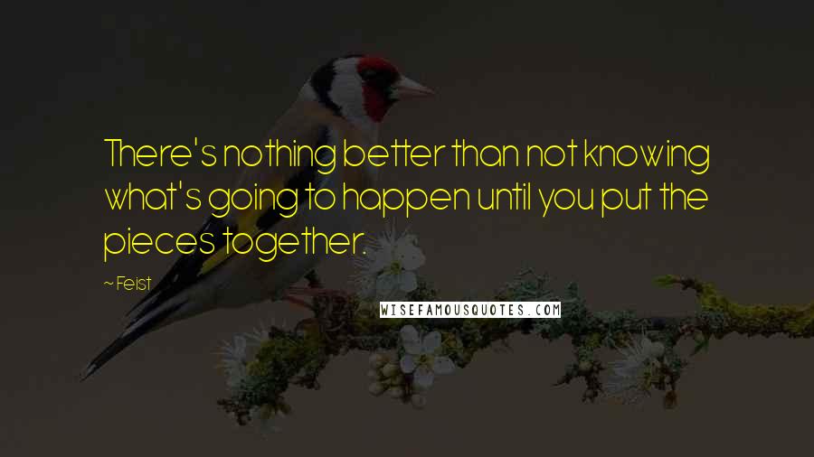 Feist Quotes: There's nothing better than not knowing what's going to happen until you put the pieces together.