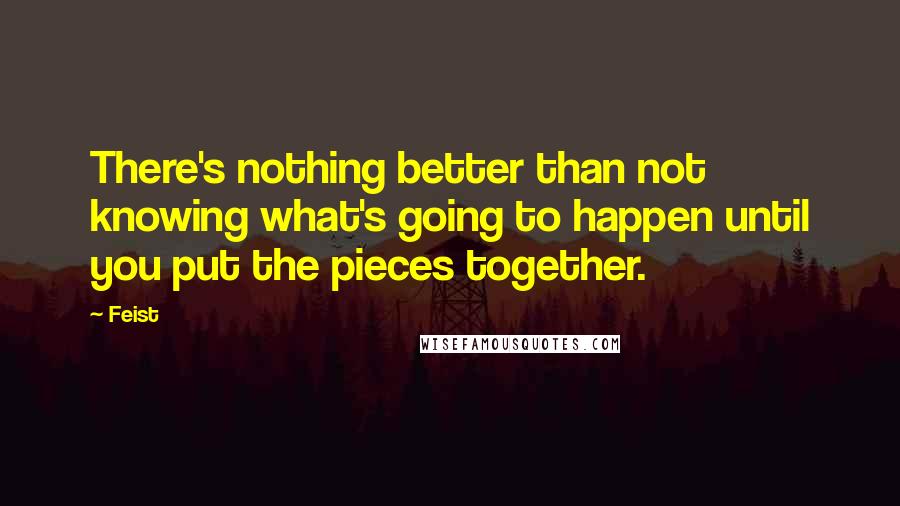 Feist Quotes: There's nothing better than not knowing what's going to happen until you put the pieces together.