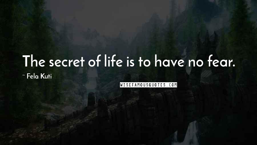 Fela Kuti Quotes: The secret of life is to have no fear.