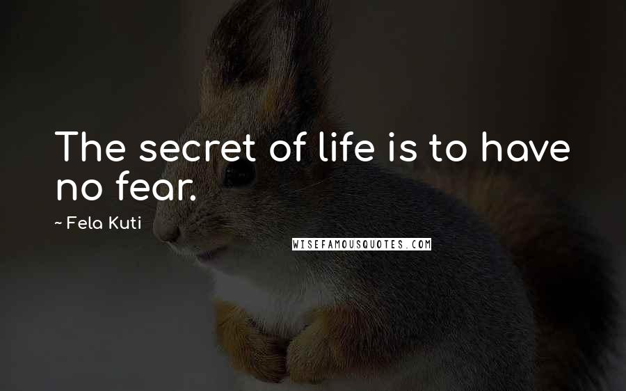Fela Kuti Quotes: The secret of life is to have no fear.