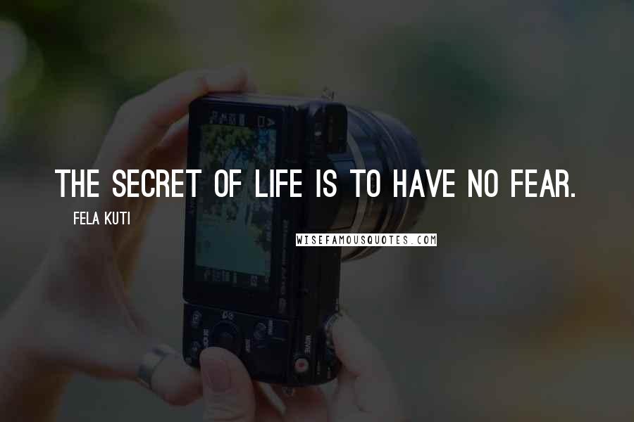 Fela Kuti Quotes: The secret of life is to have no fear.