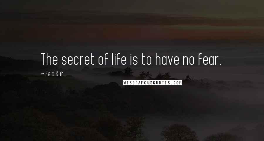 Fela Kuti Quotes: The secret of life is to have no fear.