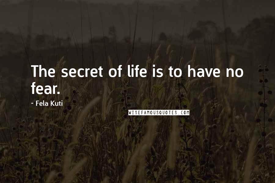 Fela Kuti Quotes: The secret of life is to have no fear.