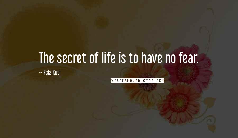 Fela Kuti Quotes: The secret of life is to have no fear.