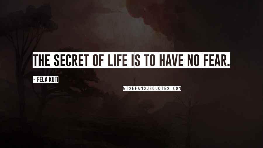 Fela Kuti Quotes: The secret of life is to have no fear.