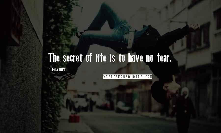 Fela Kuti Quotes: The secret of life is to have no fear.