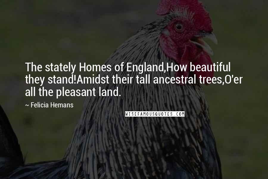 Felicia Hemans Quotes: The stately Homes of England,How beautiful they stand!Amidst their tall ancestral trees,O'er all the pleasant land.