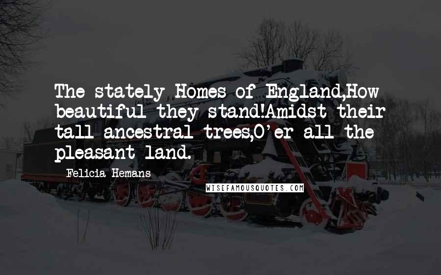 Felicia Hemans Quotes: The stately Homes of England,How beautiful they stand!Amidst their tall ancestral trees,O'er all the pleasant land.