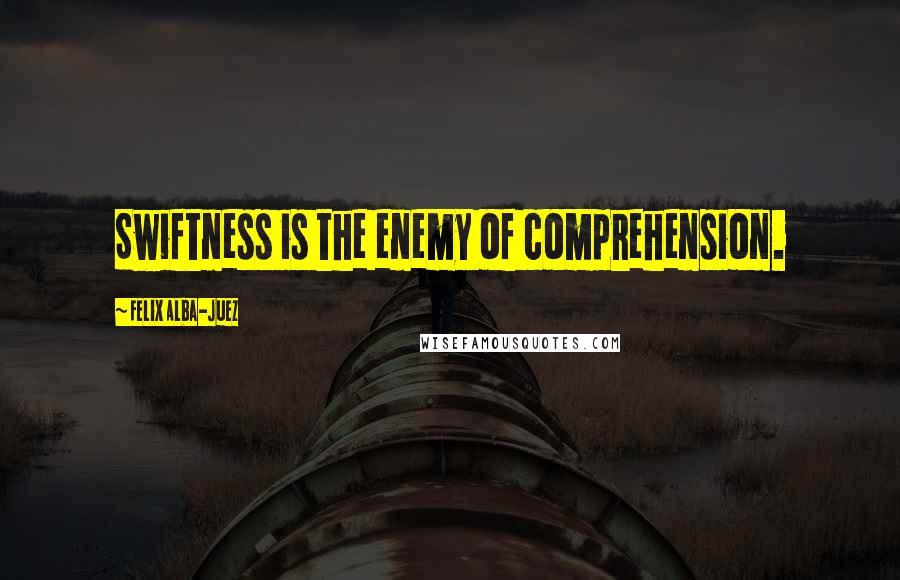 Felix Alba-Juez Quotes: Swiftness is the enemy of comprehension.