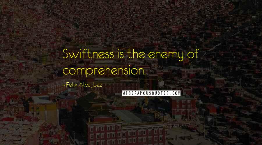 Felix Alba-Juez Quotes: Swiftness is the enemy of comprehension.