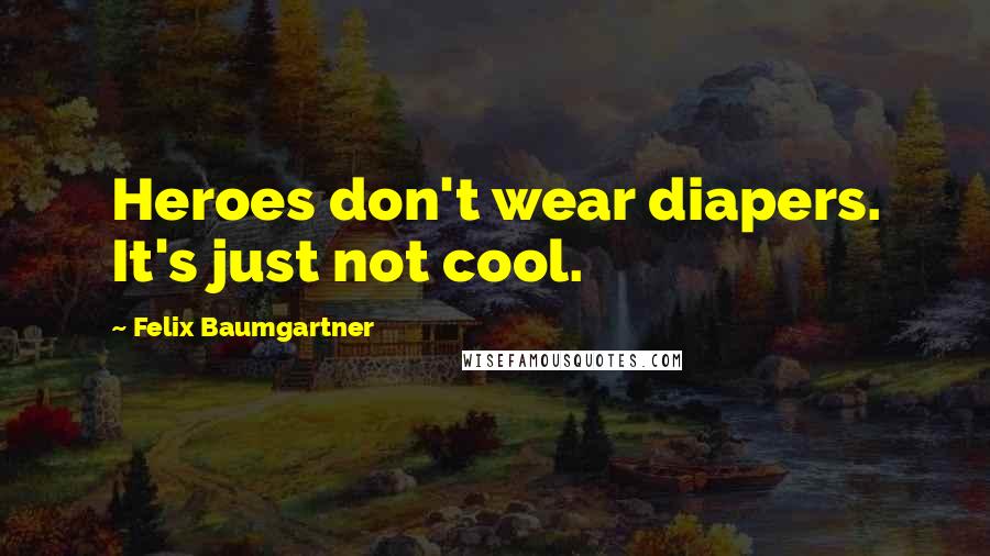 Felix Baumgartner Quotes: Heroes don't wear diapers. It's just not cool.