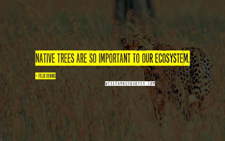 Felix Dennis Quotes: Native trees are so important to our ecosystem.