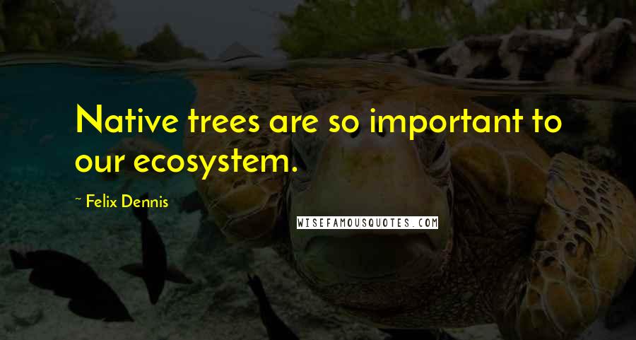 Felix Dennis Quotes: Native trees are so important to our ecosystem.