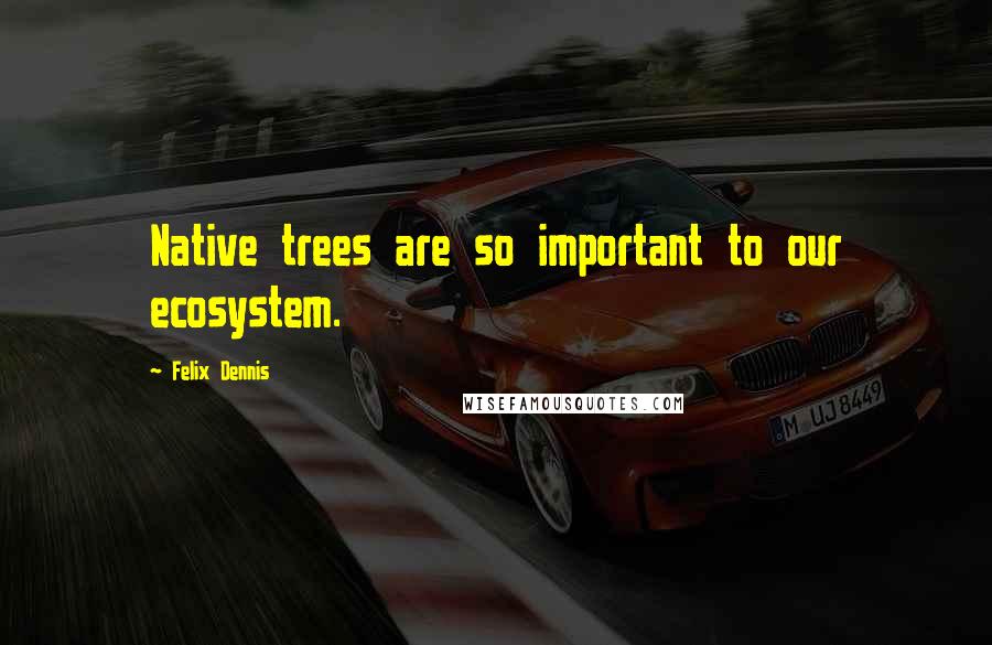 Felix Dennis Quotes: Native trees are so important to our ecosystem.