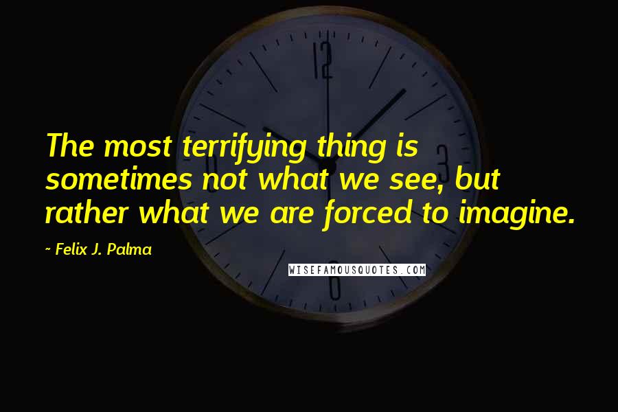 Felix J. Palma Quotes: The most terrifying thing is sometimes not what we see, but rather what we are forced to imagine.