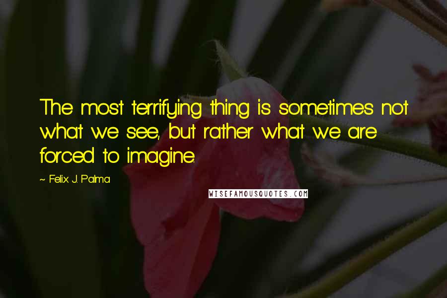 Felix J. Palma Quotes: The most terrifying thing is sometimes not what we see, but rather what we are forced to imagine.