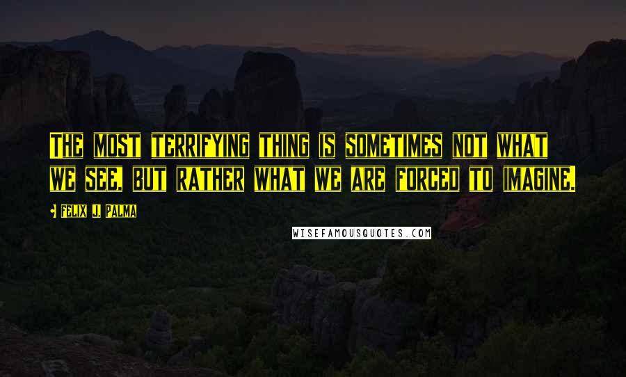 Felix J. Palma Quotes: The most terrifying thing is sometimes not what we see, but rather what we are forced to imagine.