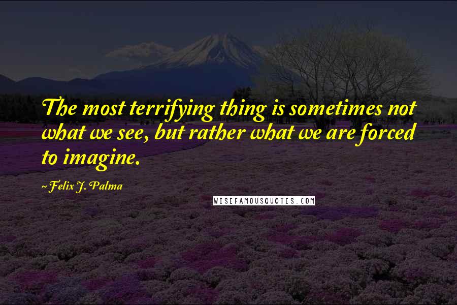 Felix J. Palma Quotes: The most terrifying thing is sometimes not what we see, but rather what we are forced to imagine.