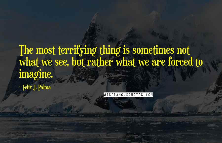 Felix J. Palma Quotes: The most terrifying thing is sometimes not what we see, but rather what we are forced to imagine.