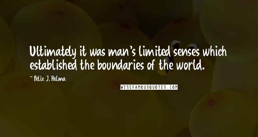 Felix J. Palma Quotes: Ultimately it was man's limited senses which established the boundaries of the world.
