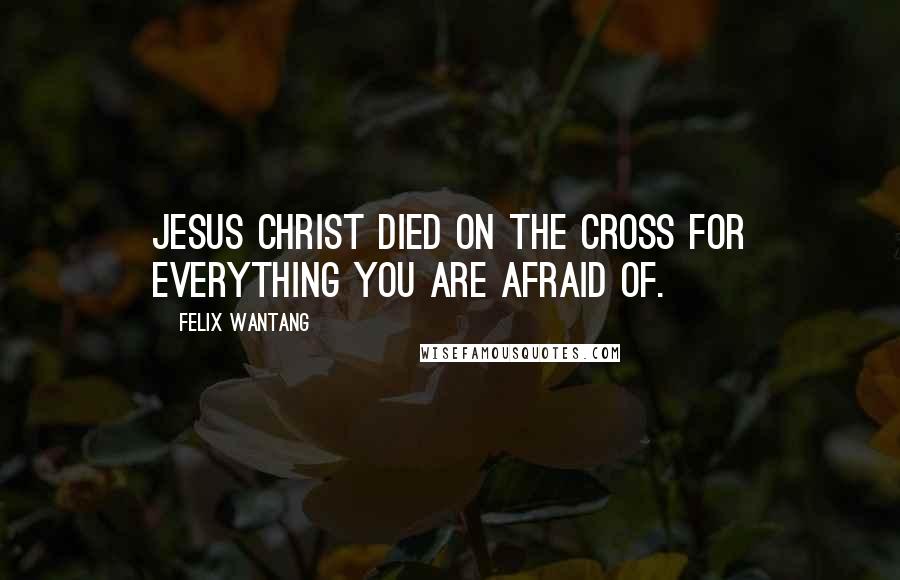 Felix Wantang Quotes: Jesus Christ died on the cross for everything you are afraid of.