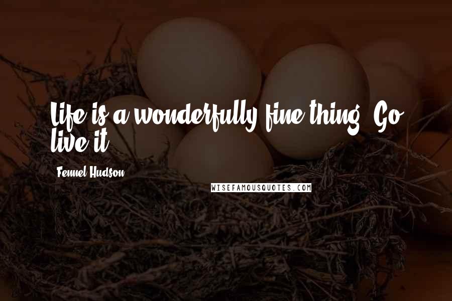 Fennel Hudson Quotes: Life is a wonderfully fine thing. Go live it.