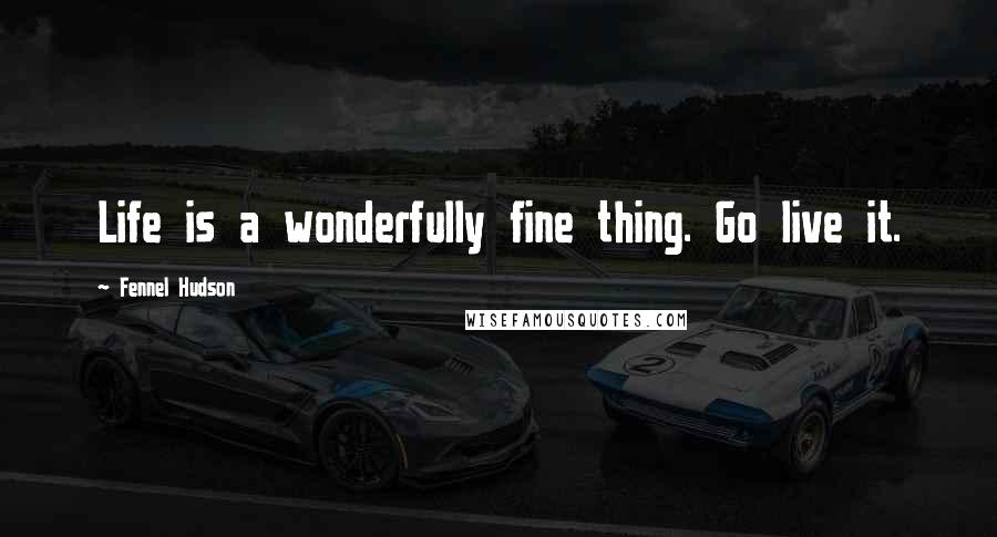 Fennel Hudson Quotes: Life is a wonderfully fine thing. Go live it.