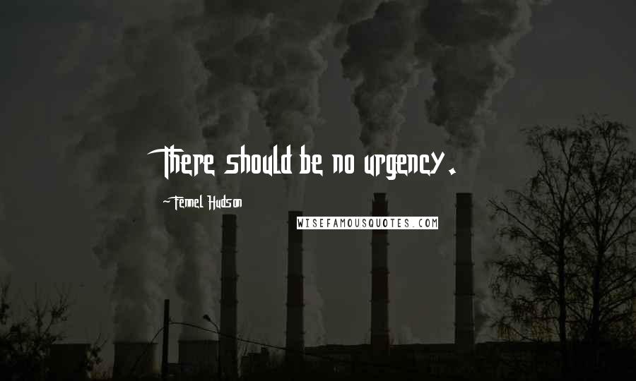 Fennel Hudson Quotes: There should be no urgency.