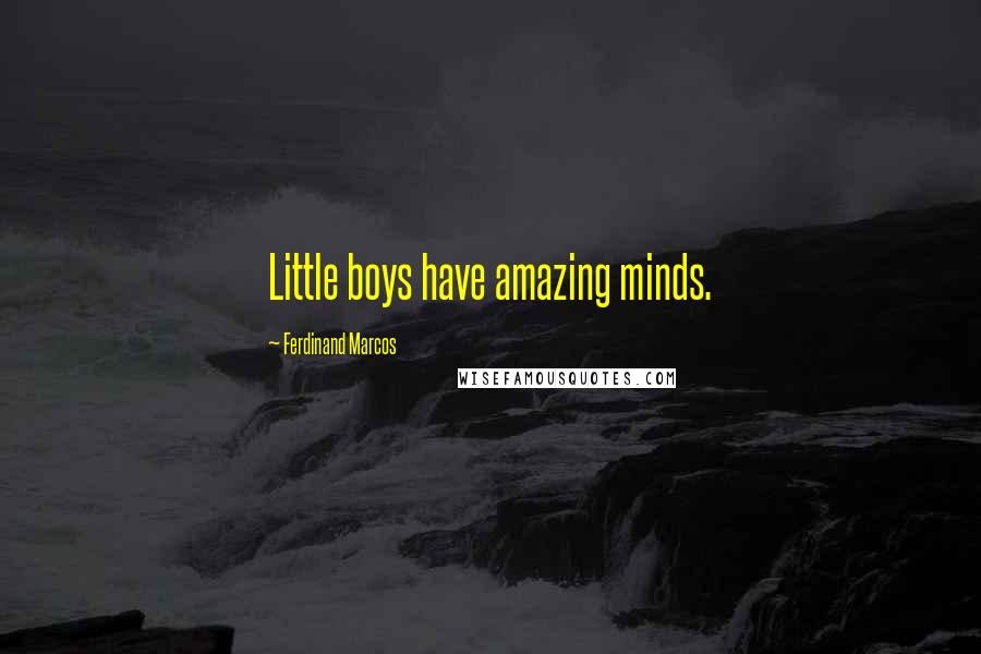 Ferdinand Marcos Quotes: Little boys have amazing minds.