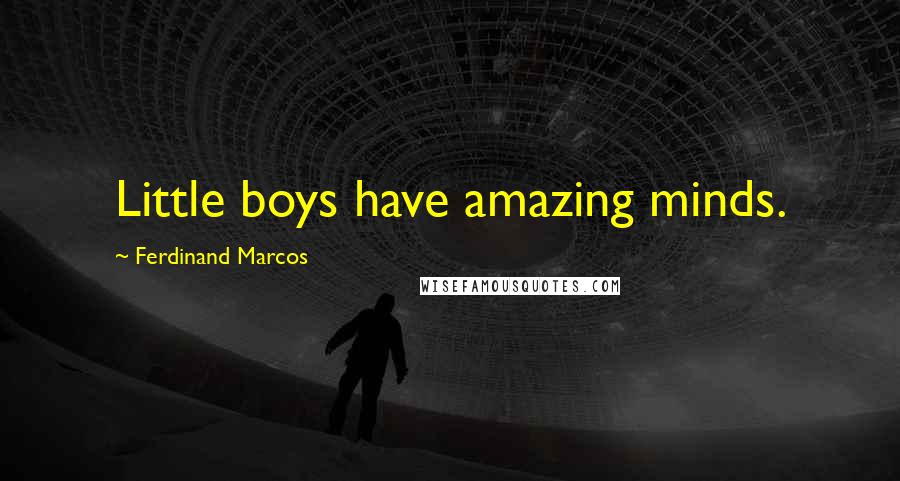 Ferdinand Marcos Quotes: Little boys have amazing minds.