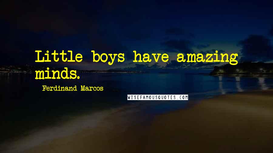 Ferdinand Marcos Quotes: Little boys have amazing minds.