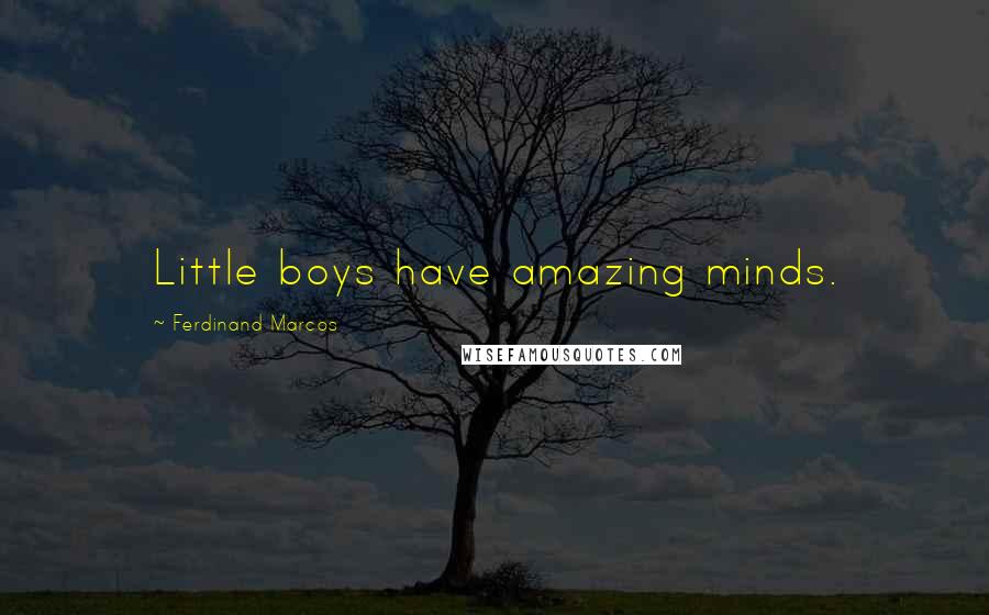 Ferdinand Marcos Quotes: Little boys have amazing minds.