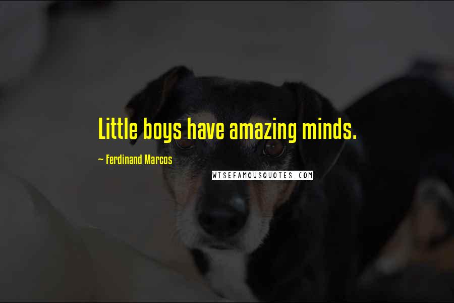 Ferdinand Marcos Quotes: Little boys have amazing minds.