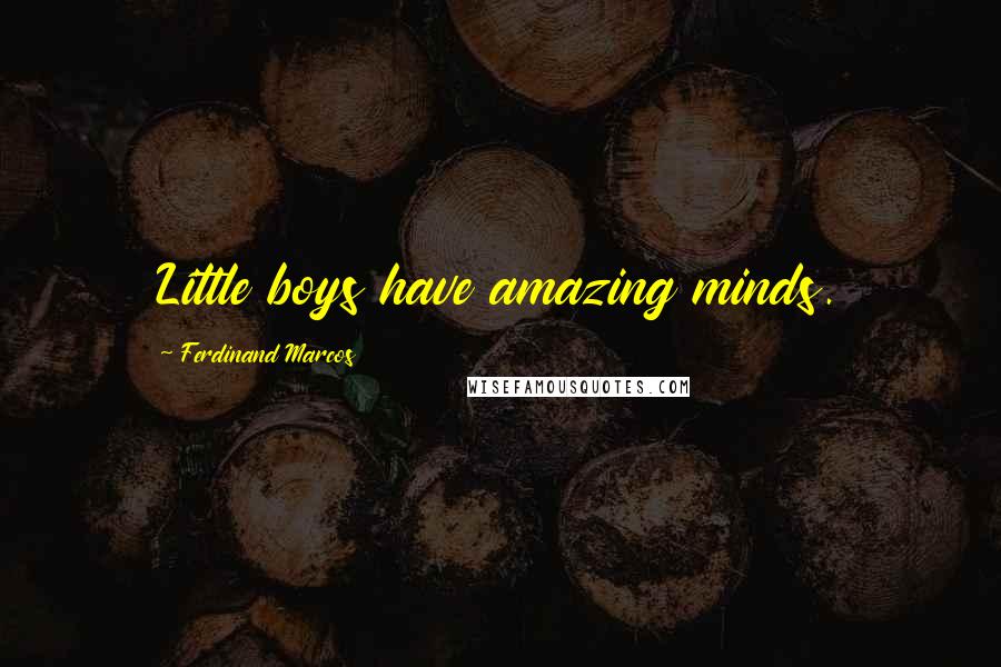 Ferdinand Marcos Quotes: Little boys have amazing minds.