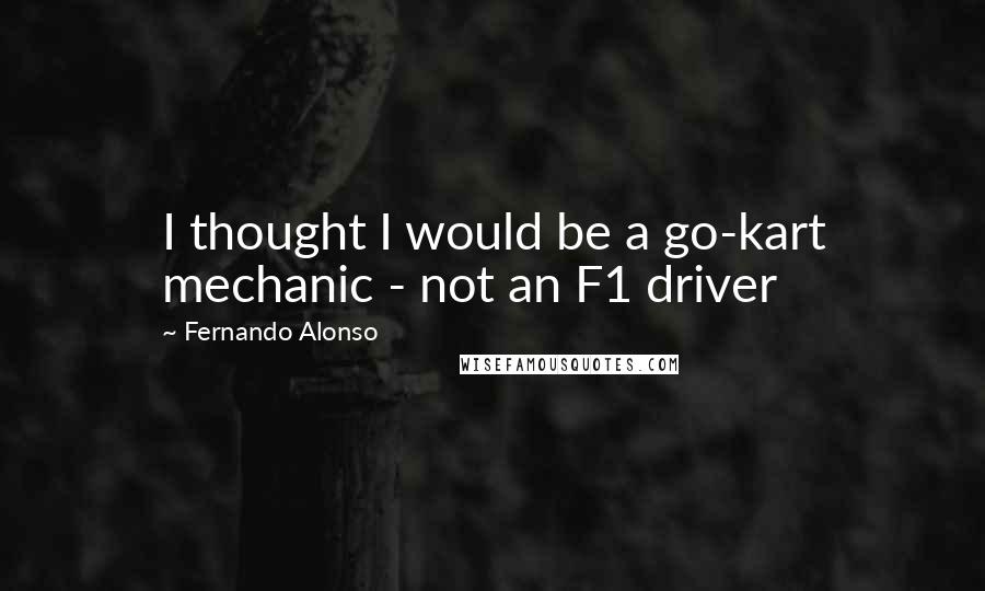 Fernando Alonso Quotes: I thought I would be a go-kart mechanic - not an F1 driver