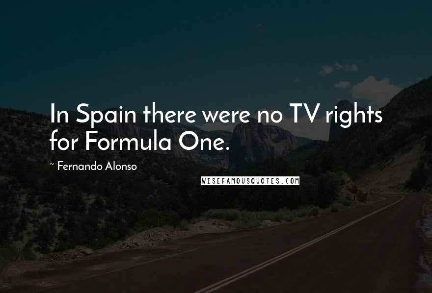 Fernando Alonso Quotes: In Spain there were no TV rights for Formula One.