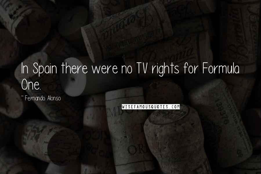 Fernando Alonso Quotes: In Spain there were no TV rights for Formula One.