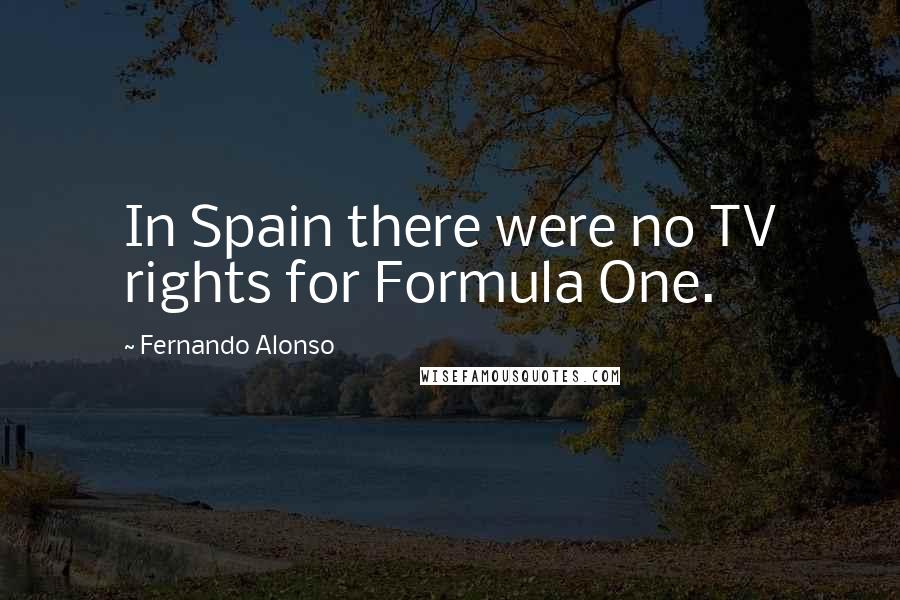 Fernando Alonso Quotes: In Spain there were no TV rights for Formula One.