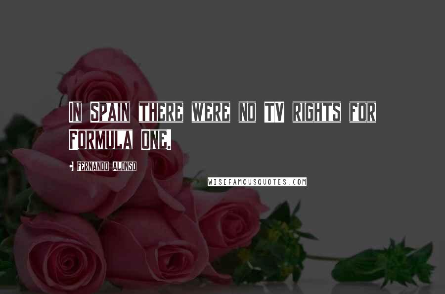 Fernando Alonso Quotes: In Spain there were no TV rights for Formula One.