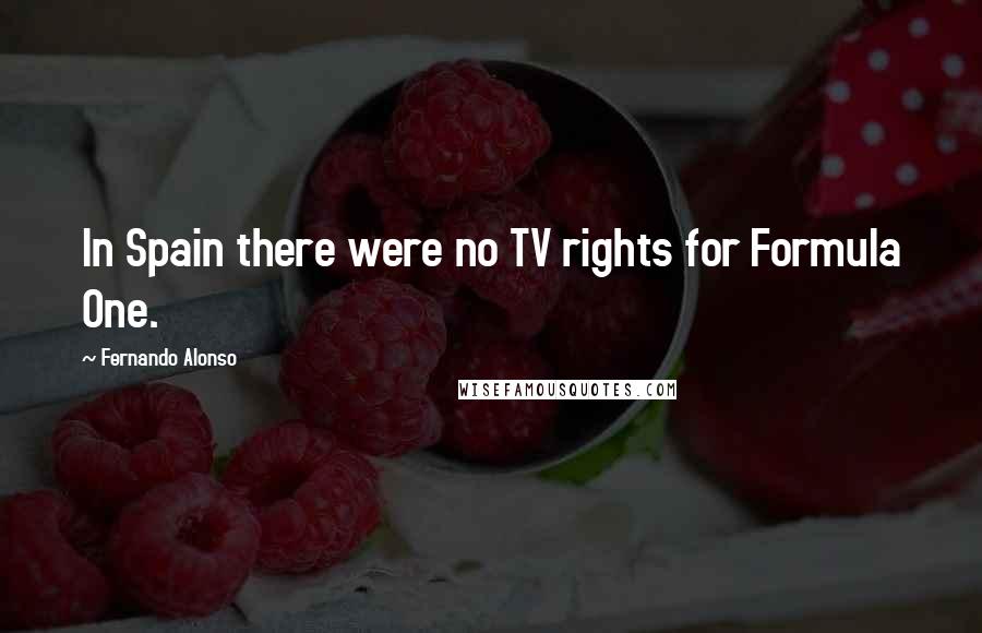 Fernando Alonso Quotes: In Spain there were no TV rights for Formula One.