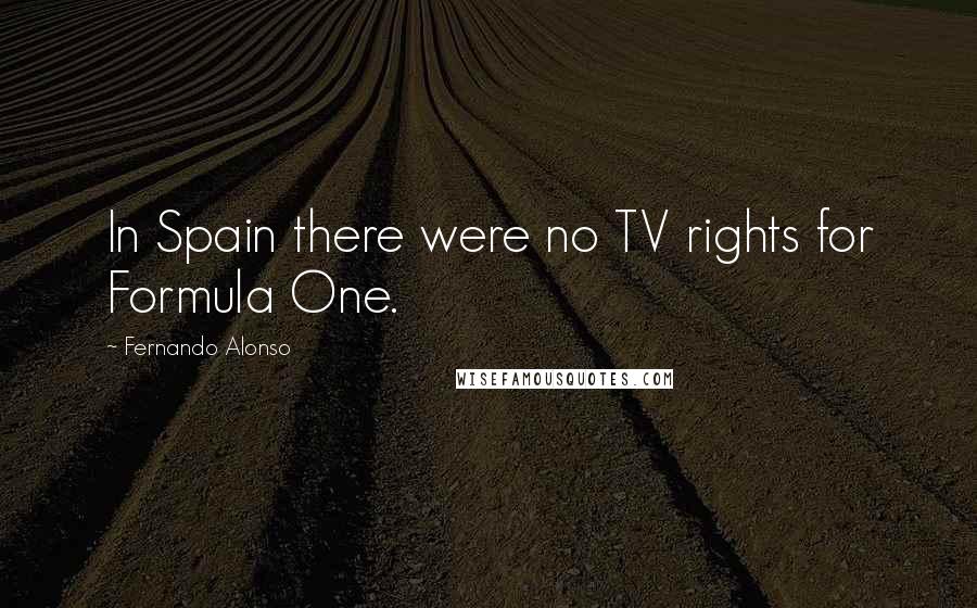 Fernando Alonso Quotes: In Spain there were no TV rights for Formula One.