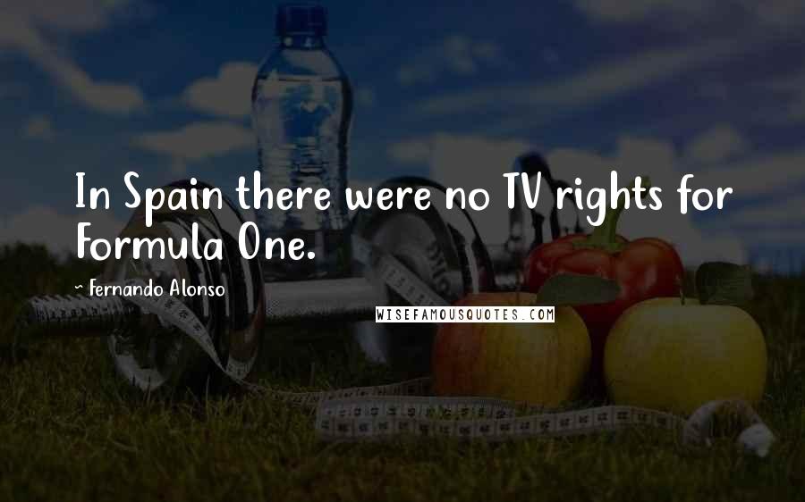 Fernando Alonso Quotes: In Spain there were no TV rights for Formula One.
