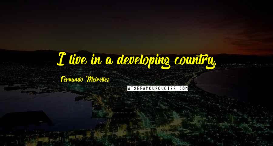 Fernando Meirelles Quotes: I live in a developing country.