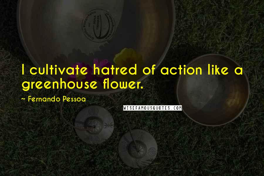 Fernando Pessoa Quotes: I cultivate hatred of action like a greenhouse flower.