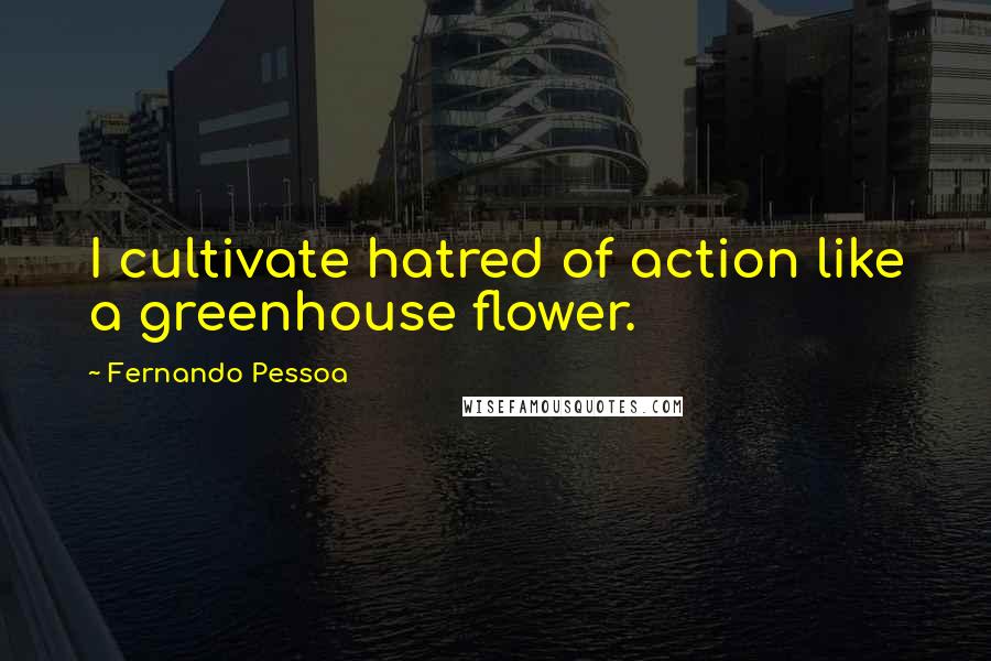 Fernando Pessoa Quotes: I cultivate hatred of action like a greenhouse flower.